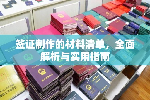 嘉陵签证制作的材料清单，全面解析与实用指南